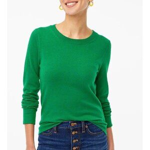 New J.Crew 100% Cotton Teddie Crewneck Sweater Kelly Green XS